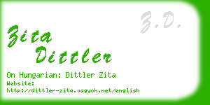 zita dittler business card